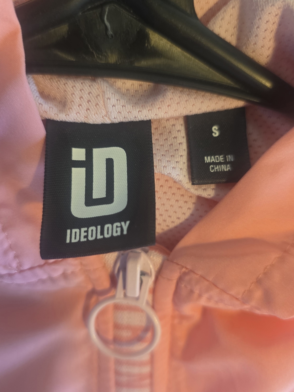 Ideology Girls Pink Colorblock Windbreaker Jacket - Size S "I AM STRONG"